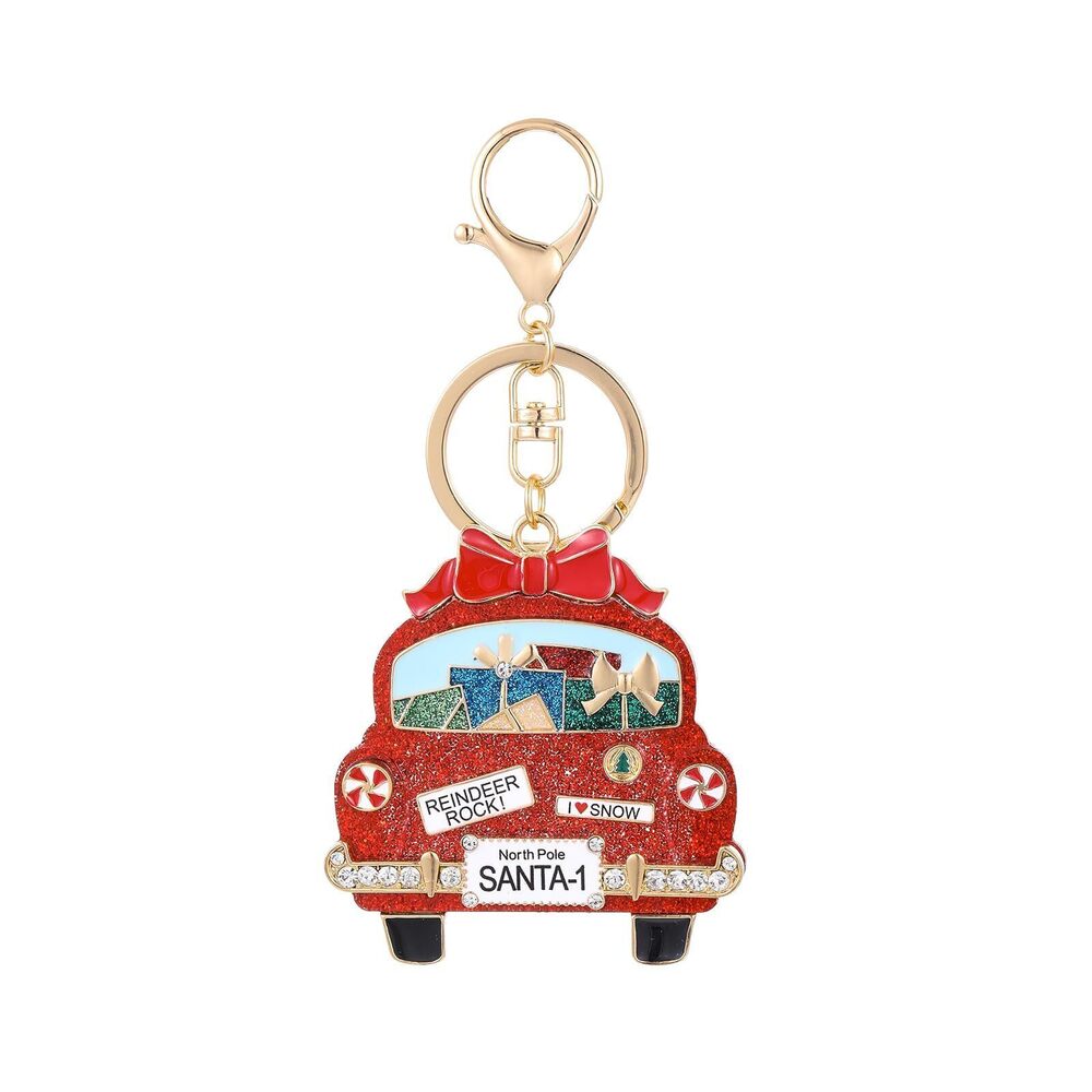 8487 Christmas Bag Charms for Handbags | Xmas Santa Claus Gift Car